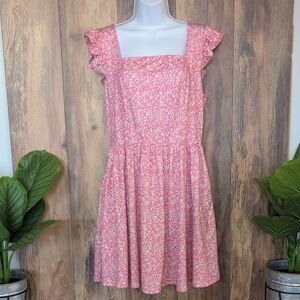 Loemes Pink Floral Midi Dress XL         M643
